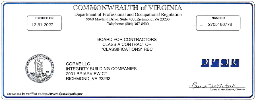 ibc roofing richmond contractor license